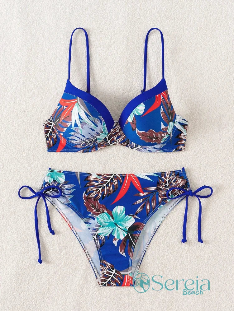 Biquini com Estampa Floral e Laterais Ajustáveis Biquini com Estampa Floral e Laterais Ajustáveis