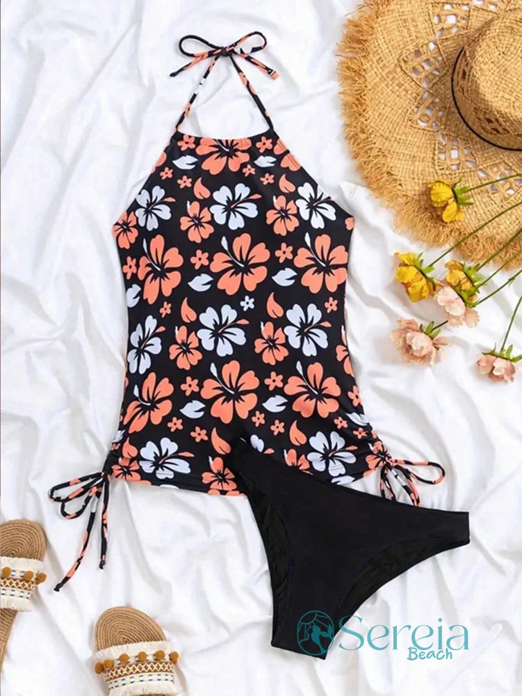 Biquíni Tankini Floral com Lateral Ajustável Biquíni Tankini Floral com Lateral Ajustável