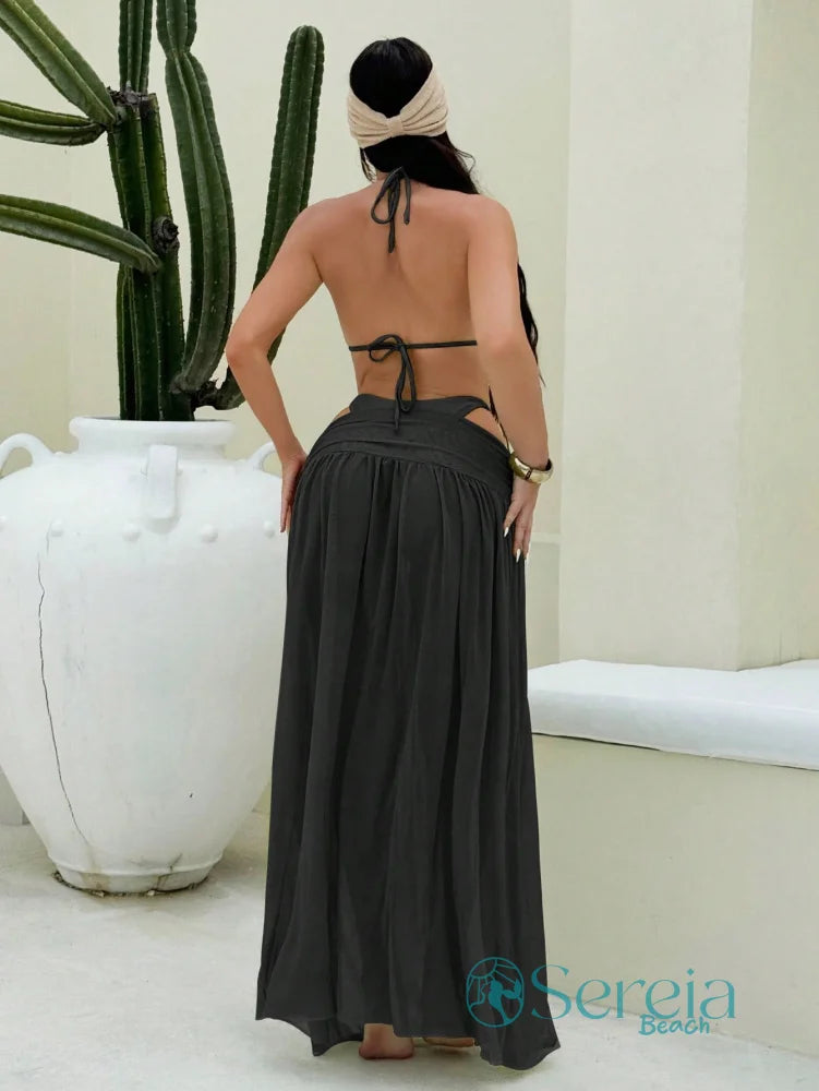 Conjunto de Biquíni com Saia Longa e Argolas Conjunto de Biquíni com Saia Longa e Argolas