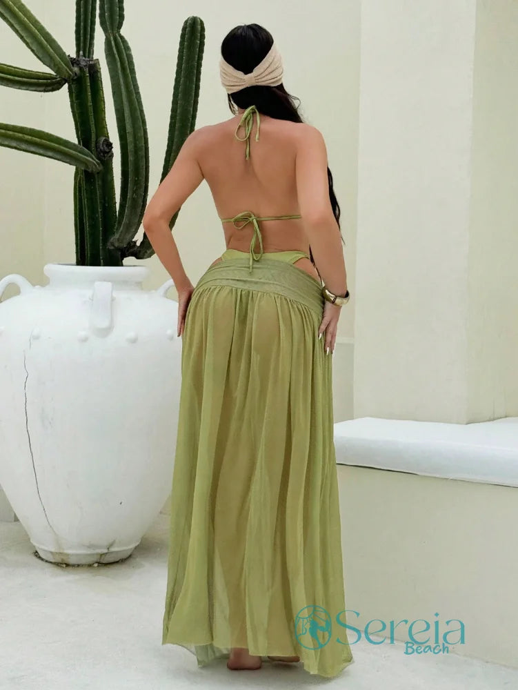 Conjunto de Biquíni com Saia Longa e Argolas Conjunto de Biquíni com Saia Longa e Argolas