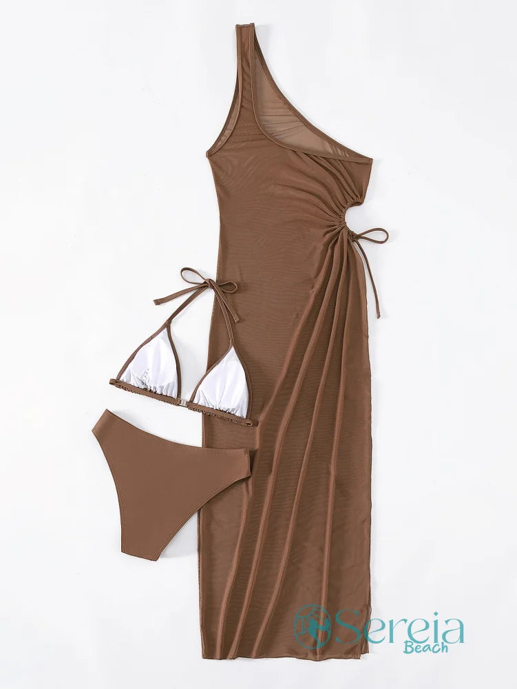 Conjunto de Biquíni com Saída Longa Transpassada com Amarração Lateral Conjunto de Biquíni com Saída Longa Transpassada