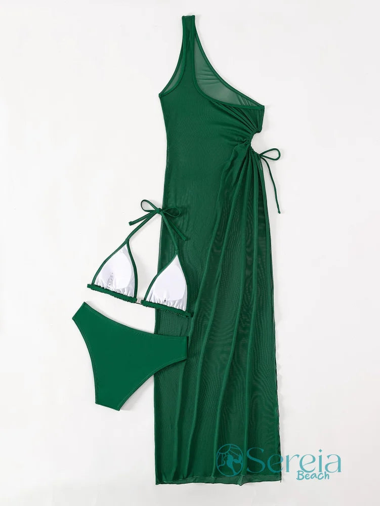 Conjunto de Biquíni com Saída Longa Transpassada com Amarração Lateral Conjunto de Biquíni com Saída Longa Transpassada