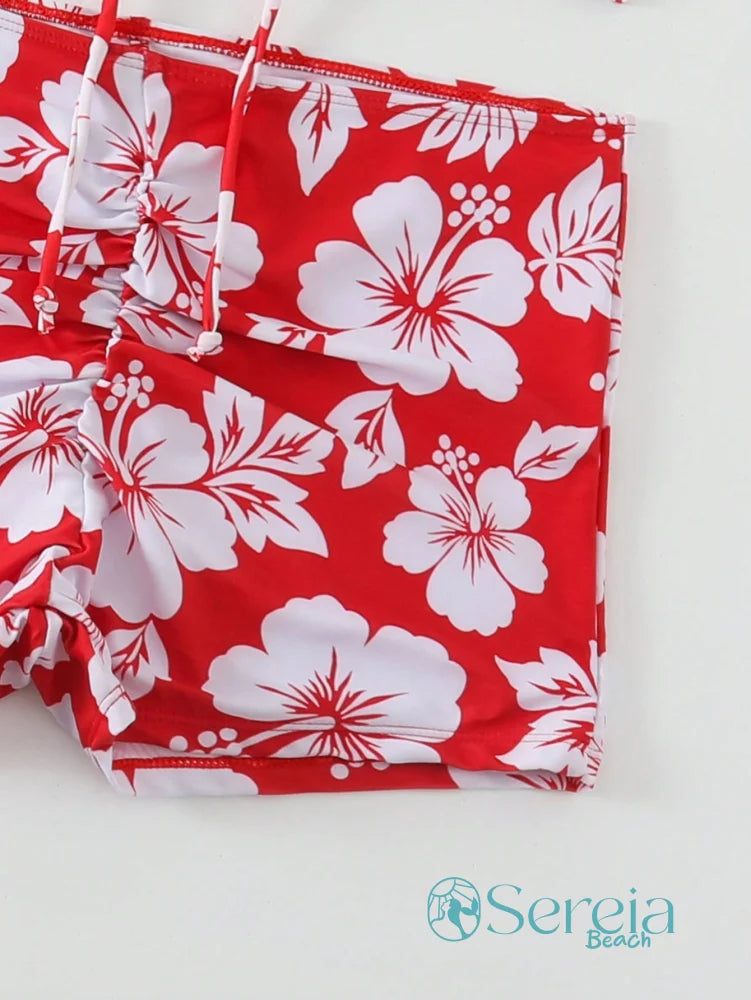Conjunto de Biquíni com Saída de Praia e Estampa Floral Conjunto de Biquíni com Saída de Praia e Estampa Floral