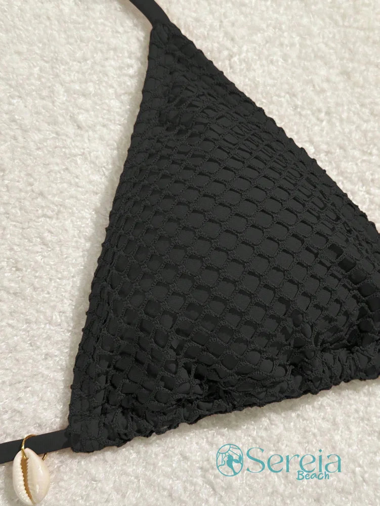 Conjunto de Biquíni Crochê com Saia e Detalhes Naturais Conjunto de Biquíni Crochê com Saia e Detalhes Naturais