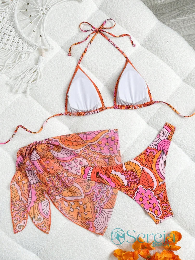 Conjunto de Biquini Triângulo com Canga Assimétrica Conjunto de Biquini Triângulo com Canga Assimétrica