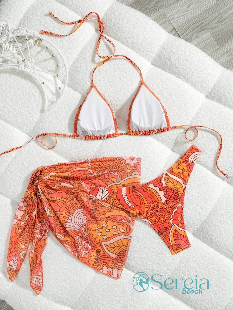 Conjunto de Biquini Triângulo com Canga Assimétrica Conjunto de Biquini Triângulo com Canga Assimétrica