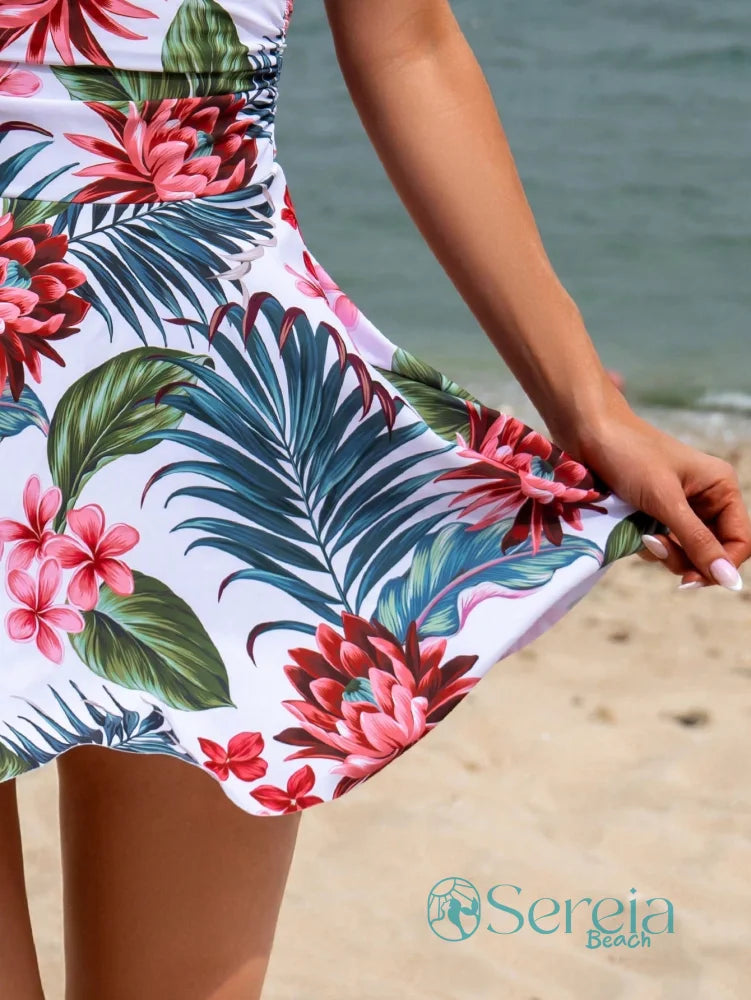 Maiô Saia com Estampa Floral e Bojo Estruturado Maiô Saia com Estampa Floral e Bojo Estruturado