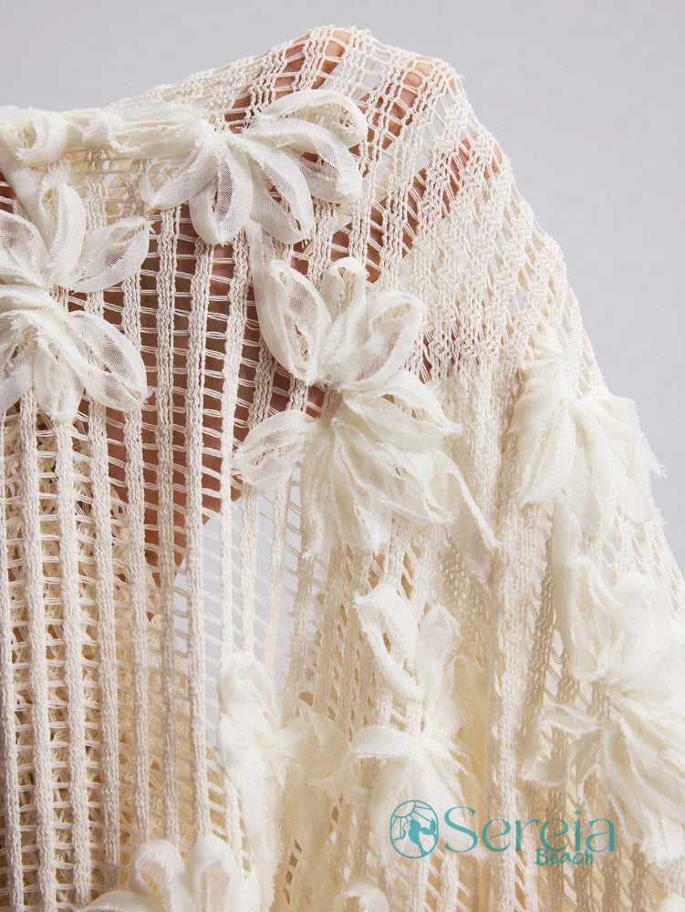 Saída de Praia Calça Rendada com Transparência Elegante Saída de Praia Calça Rendada com Transparência Elegante