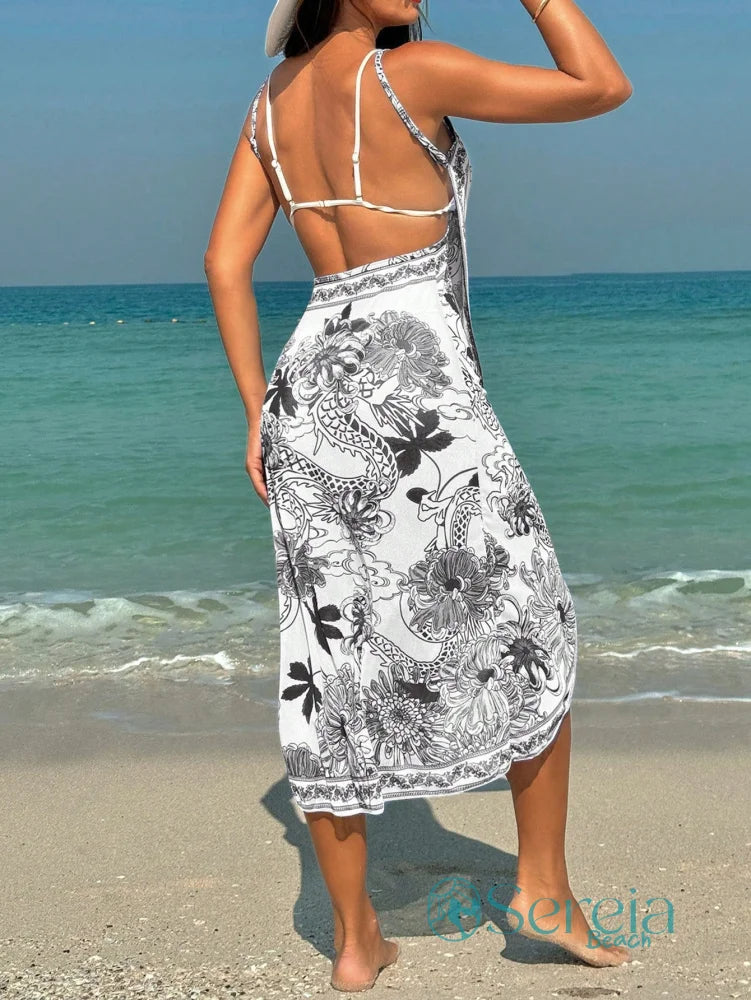 Saída de Praia Canga Estampada com Efeito Lenço Saída de Praia Canga Estampada com Efeito Lenço