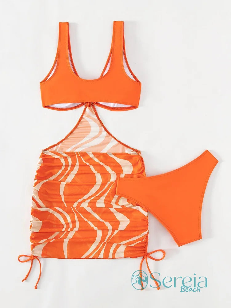 Saída de Praia com Estampa Fluida e Detalhe de Argola Saída de Praia com Estampa Fluida e Detalhe de Argola