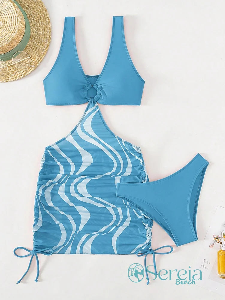 Saída de Praia com Estampa Fluida e Detalhe de Argola Saída de Praia com Estampa Fluida e Detalhe de Argola