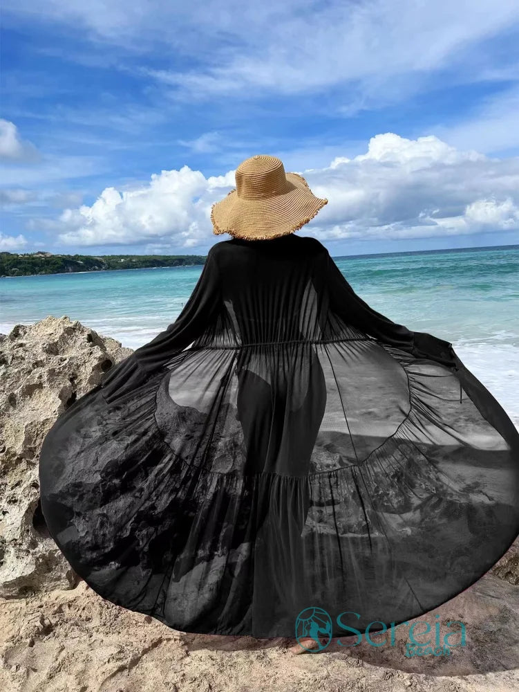 Saída de Praia Longa com Amarração e Tecido Fluido Saída de Praia Longa com Amarração e Tecido Fluido