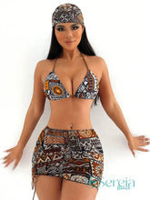 Conjunto de Biquíni Boho com Top Amarração e Pareô Colorido Preto / P Conjunto de Biquíni Boho com Top Amarração e