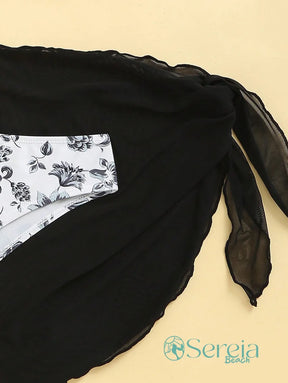 Conjunto de Biquíni Floral com Canga Assimétrica Conjunto de Biquíni Floral com Canga Assimétrica