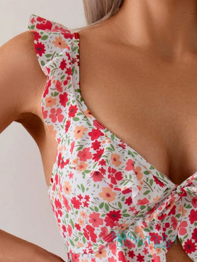Maiô com Estampa Floral e Cintura Alta Maiô com Estampa Floral e Cintura Alta