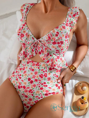 Maiô com Estampa Floral e Cintura Alta Cor 2 / P Maiô com Estampa Floral e Cintura Alta