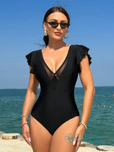 Maiô com Tule Transparente e Babado nos Ombros P Maiô com Tule Transparente e Babado nos Ombros