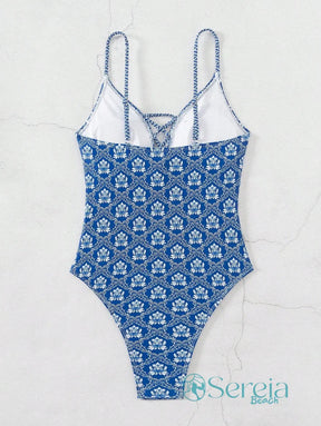 Maiô Estampado com Bojo e Amarração Frontal Maiô Estampado com Bojo e Amarração Frontal