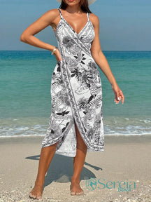 Saída de Praia Canga Estampada com Efeito Lenço Preto / P Saída de Praia Canga Estampada com Efeito Lenço